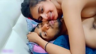 Indian Cute Girl Fucking in Hotel room by her bf Lip Kissing and Licking Pussy.