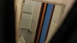 Teen strip in bathroom
