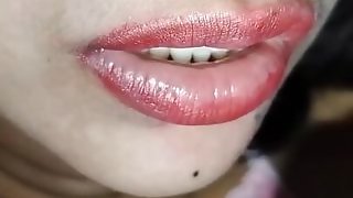 My sexy gf lick my cum