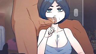 Short haired girl gets face fucked when time is stopped HD