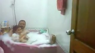 Indian Woman Having A Bath