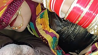 Beautiful Indian freshly married wife home sex saree Desi flick 