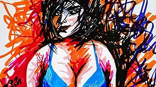 Erotic Abstract Art Or Drawing Of A Sexy Indian Bhabhi