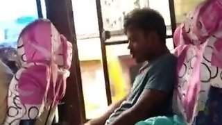 Kinky Indian dude jerks off and finishes off in the bus