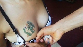 Tattoo on desi Indian giant titties nubile girl
