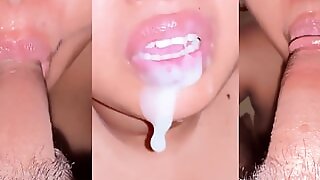 Friend's Mom Mera Lund choskar pani nikal ne jabardast - Indian Sloppy Blowjob & Eats Cum