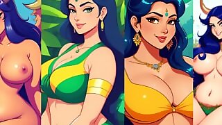 AI Generated - 4K Indian Desi Bhabi Cartoon Collection Pack Part 1