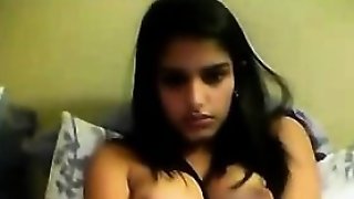 Stunning youn UK Indian teen stunner demonstrates on webcam