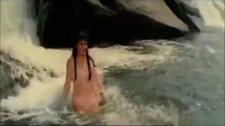 Wet Hot Indian Actress getting humid in sexy clothes in sea