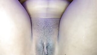 Indian dark-hued Creamy Pussy Masturbating With chubby vibro