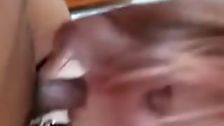 blue spotted milky girl smacked while sucking a dark-skinned beef whistle