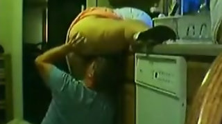 Bootylicious ugly amateur housewife gets twat licked and fucked in kitchen